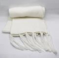 Solid Black and White Wool Blend Muffler with Watermark Design Soft Warm Scarf. 