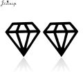 Punk Black Stainless Steel Geometric Earrings for Women Men Hip Hop Jewelry Simple Mandala Moon Heart Ear Studs Wholesale 2026.