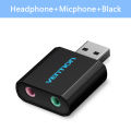 Vention USB Sound Card USB Audio Interface Headphone Adapter Soundcard for Mic Speaker Laptop PS4 Computer External Sound Card.