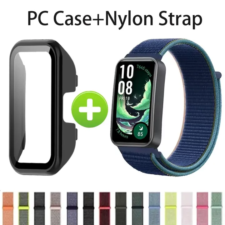 PC Case+Nylon Strap for Huawei Band 10 All-around Anti-scratch Frame ...