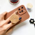 Develop a cute floral phone universal stand with anti slip Tok support for iPhone, , , Griptok folding finger holde.