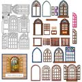 1pcs Door Window Frame Metal Die Cuts Door Cutting Dies Window Frame Lace Embossing Tool Cut Stencils for Album Paper Card Art.
