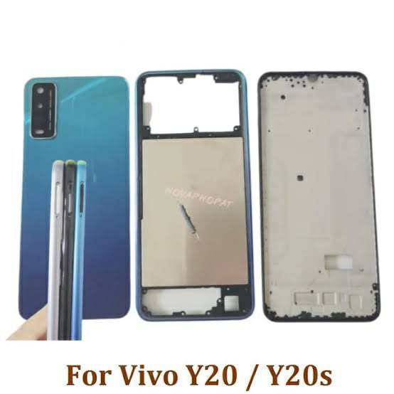 Vivo Y20 body full Housing Middle Frame With Side Button and Camera Lens Complete Body Casing Replacement For Y20 & y20s