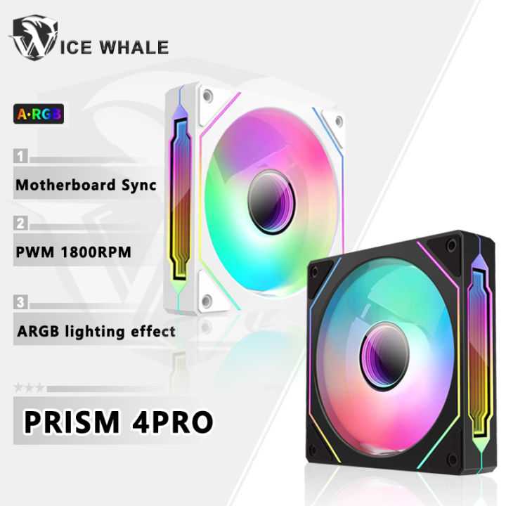 ICE Whale PRISM 4 PRO PC Case Fan 120mm PWM Mute 800-1800RPM Infinite Mirror ARGB Motherboard light Sync cpu cooler ventilador