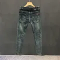 Y2k  Men Fashion Stylish Brand Denim Pants High Quality Designer Slim Fit All-match Trousers Casual Stretch Pencil Cropped Jeans. 