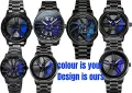 360 Degree Rotatable Rim Watch for Men - Trending Car Wheel Design Wrist Watch - Stainless Steel Waterproof Quartz Watch for Boys - Luxury Sport Wheel Rotation Watch - VibeMotion Original. 