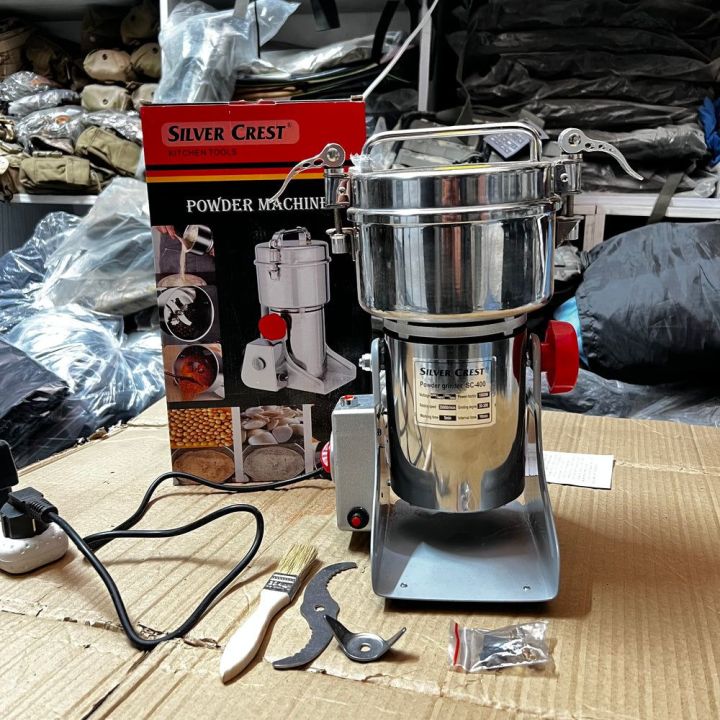Masala Grinder Machine Steel Body 400 Gram Silver Crest