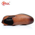 YRZL 39~47 Men Chelsea Boots Brand Retro Comfortable PU Leather Ankle Boots Men 2025 Fashion Black Brown Mens Boots. 