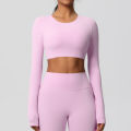 Yoga Shirts For Women Long Sleeve With Padded Fitness Running Gym Clothes Workout Dry Fit Breathable High Elastic Sports Top. 