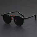 Retro Metal Frame Oval Sunglasses for Women Men Trendy Punk Round Sun Glasses Luxury Brand Designer Driving Shades. 