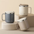 400ML Insulated Coffee Mug With Lid 304 Stainless Steel Double Wall Water Cup Sealed Milk Coffee Cup Student Adult Drinkware.