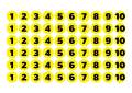 Door stickers, wall, number wall 1-10 (number 1-10 label) 60 sheets 1 A4 [code B-047]. 