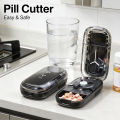 Pill Cutter With Invisible Storage Box Portable 2 In 1 Mini Drug Tablet Medicine Small Small Medicine Box Health Care Pills Case. 