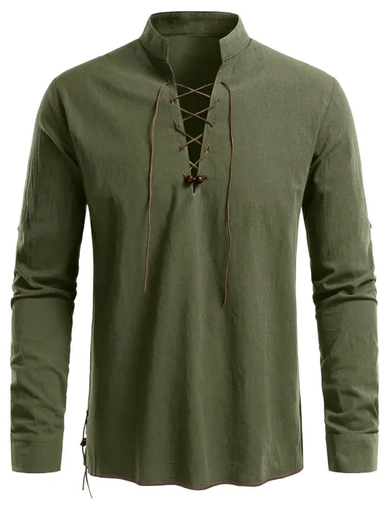 Men's%20retro%20tie%20copper%20hole%20beaded%20shirt,%20medieval%20Viking%20hippie%20style%20long-sleeved%20top,%20Halloween%20costume,%20role-playing%20costume%20-%20Image%204