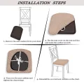 Stretch Jacquard Chair Seat Covers Chair Removable Washable Upholstered Dining Room Chair Seat Protector Cushion Slipcovers. 