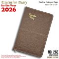 Standard Executive Diary for year 2026 Size (8.5" x 5.5") with double date per page. 