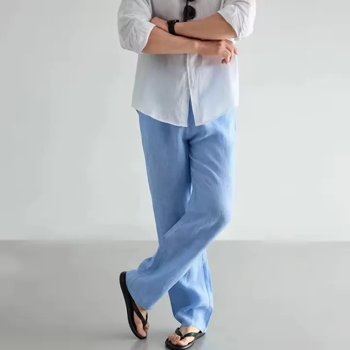 100%25%20Cotton%20Linen%20Men%20Running%20Pants%20Sportswear%20Jogging%20Sweatpants%20Thin%20Tracksuit%20Gym%20Fitness%20Trousers%20Training%20Sport%20Pants%20Men%20-%20Image%202