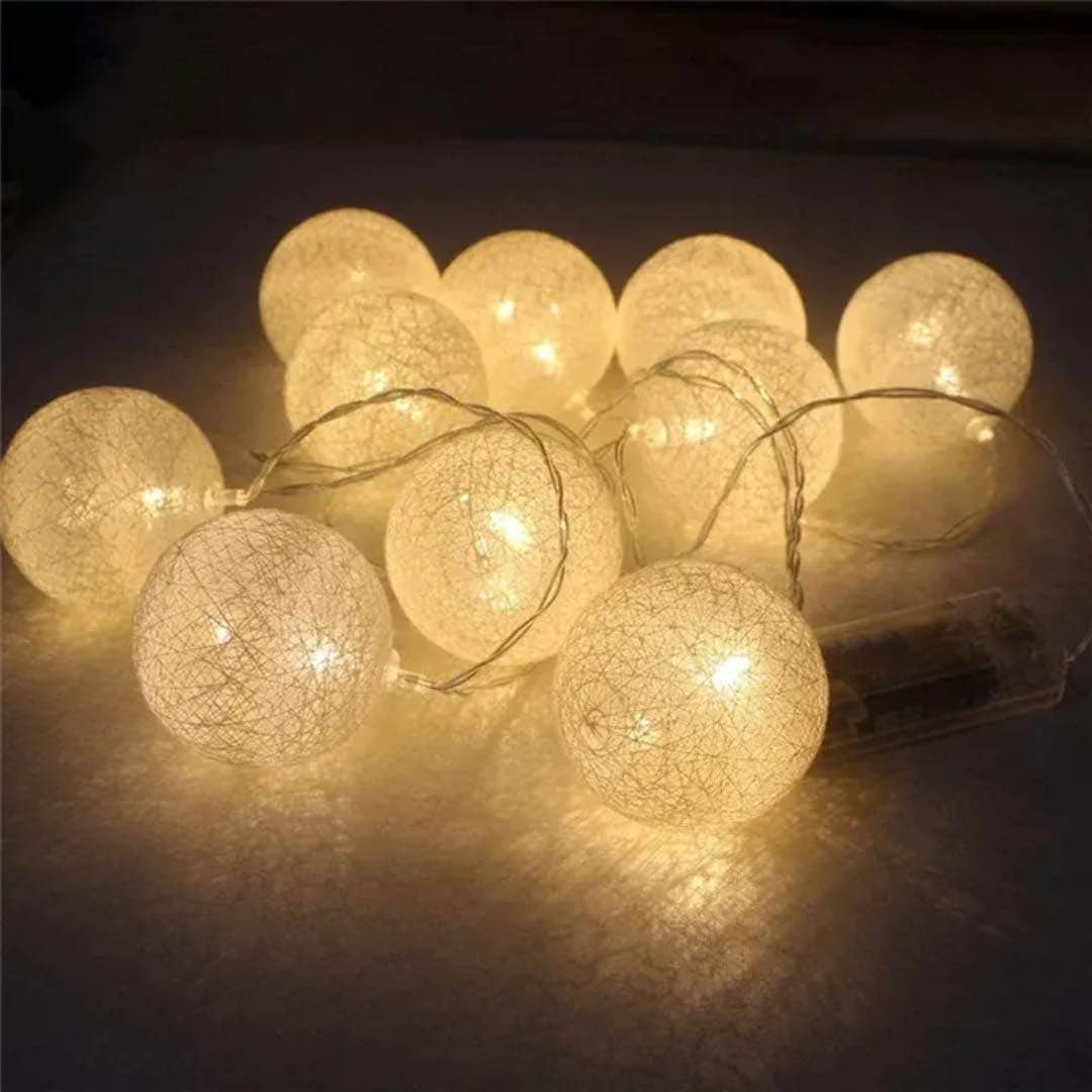 10 pcs Cotton ball LED Strings Light Fairy Decorative Light