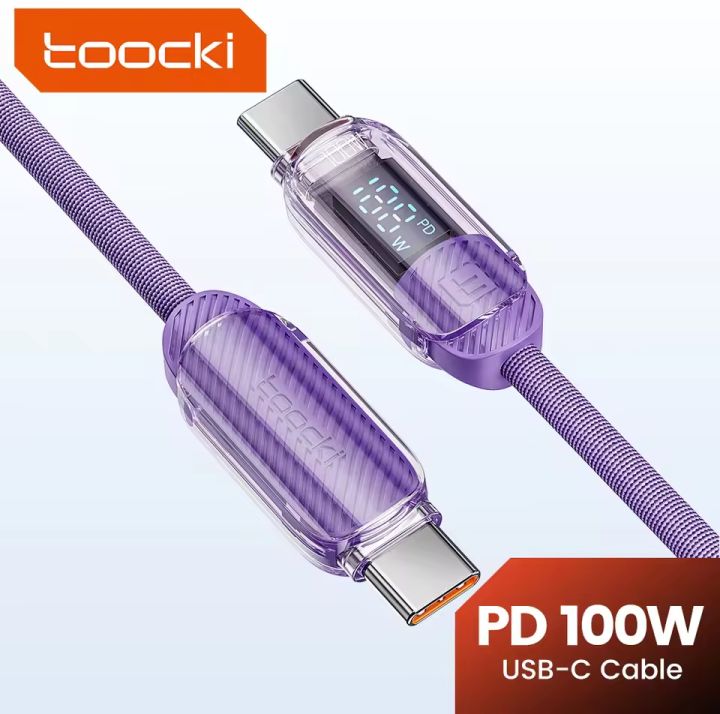 MINSLIS USB C To USB C Cable [6.6ft], DC03 LED Display 140W/5A PD Fast Charging USB C Charger Cable, Nylon Braided Type C Cable For IPhone 16/15 Pro
