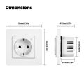 MOES Tuya ZigBee Wall Socket EU Embedded Outlet Energy Smart Monitor Indicator App Remote Control Works With Alexa  Home. 
