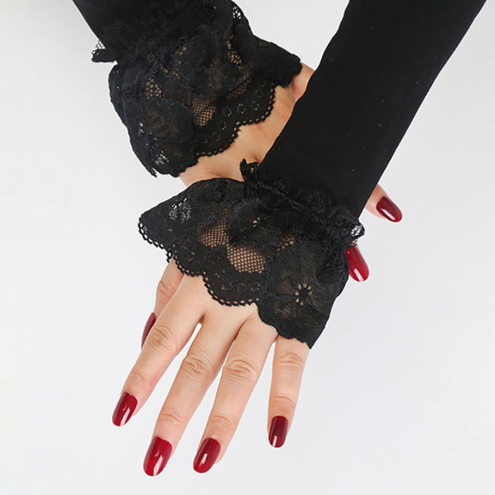 Women%20Long%20Elastic%20Arm%20Sleeve%20Fingerless%20Driving%20Gloves%20%20Lace%20Arm%20Cover%20Sun%20Protection%20Wrist%20Sleeve%20Comfort%20Soft%20Mittens%20-%20Image%206