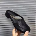 Women's Stylish Genuine Leather Mule Loafers with Metal Buckle Low Heel Slip On Flats Casual Driving Shoes. 