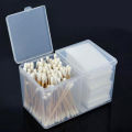 New 1pc Twin Well Empty Grids Portable Storage Case Wipe Pads Cotton Swab Rods Makeup Tools Container. 