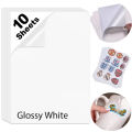 10 Sheets Transparent/Translucent Waterproof Vinyl Sticker Paper Pearlescent/Matte/Golden A4 Label Sticker for Inkjet Printer. 
