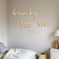 Dream Big Little One Wooden Wall Sign Wall Stickers Wood Phrase Display Wall Art for Boys and Girls' Room Wooden Decoration. 