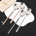 2/8Pcs Silver Dinnerware Set Western Stainless Steel Cutlery Dinner Spoon Sushi Chopsticks Flatware Party Kitchen Tableware.