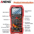 ANENG SZ06 Smart Digital Multimeter 2000 Count 600V AC/DC Voltage Meter 10A DC Current Ohm Resistance Diode Measuring Test Tools. 