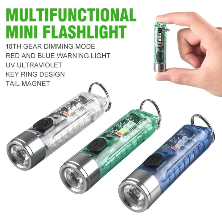 Multifunction Mini EDC LED Flashlight Portable Keychain Light