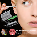 Tonsil Stone Remover Tools LED Light Ear Wax Remover Stainless Steel Earpick With 3 Tips Irrigator Syringe Clean Care Tool.