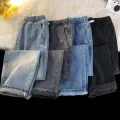 Autumn Jeans Men's Baggy Straight Drawstring Elastic Waist Personality Fashion Vintage Denim Trousers Streetwear 3XL. 
