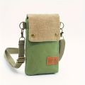 Solid Color Canvas 3 Layer Crossbody Cell Phone Bag Simple Cloth Women's Bag Fashion Satchel Shoulder Coin Purse. 