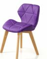 Modern Designer Dining Chair | Wooden Legs | Soft Cushion Seat | Stylish Kitchen & Cafe Chair. 