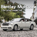 Diecast 1:24 Scale Bentley Mulsanne Alloy Model Car Collection Vehicle Simulation Sound & Light Metal Toy Car Toy For Kids . 