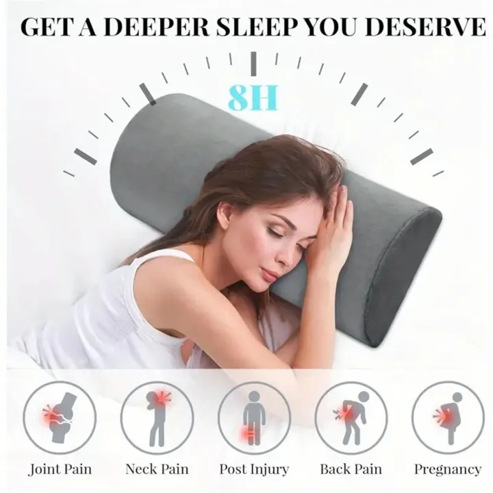 Half%20Moon%20Bolster%20Semi-Roll%20Knee%20Pillow%20Ankle%20&%20Knee%20Support%20Elevation%20Back%20Lumbar%20Neck%20Relief%20Pain%20Quality%20Memory%20Foam%20Filling%20-%20Image%206