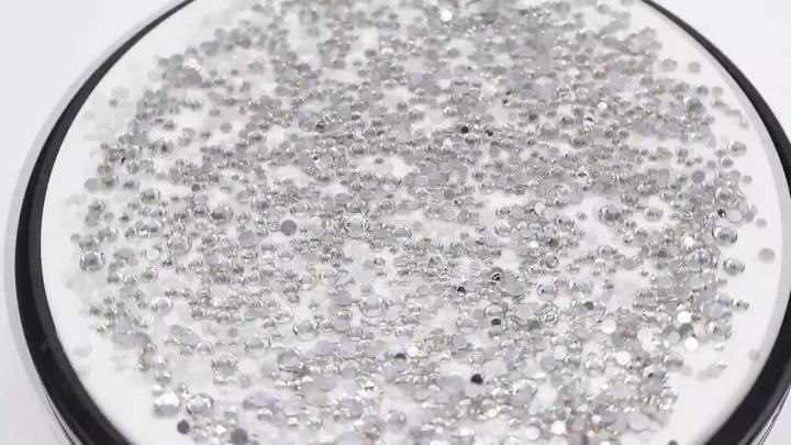 1440Pcs Mix Size Glass Flatback Rhinestone Glitter Crystal AB Round Diamond Non Hotfix Glue On Stone for DIY Nail Art Decoration