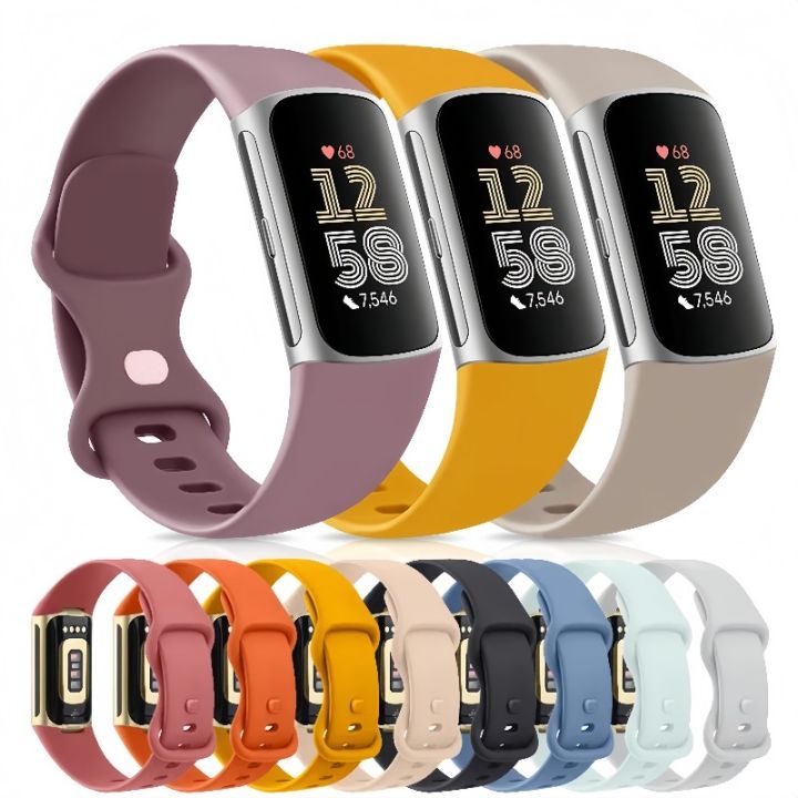 Silicone Strap for Fitbit Charge 5 6 Band Soft Sport Bracelet for Fitbit Charge 5/Charge 6 Correa Replacement Wristband