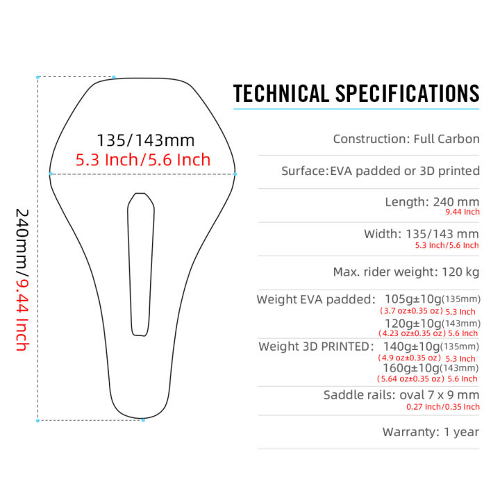 RYET%203D%20Printed%20Bicycle%20Saddle%20Ultralight%20Carbon%20saddle%20135/143mm%20105g%20Bike%20Saddle%20for%20MTB%20Gravel%20Road%20Bike%20Seat%20bicycle%20parts%20-%20Image%206