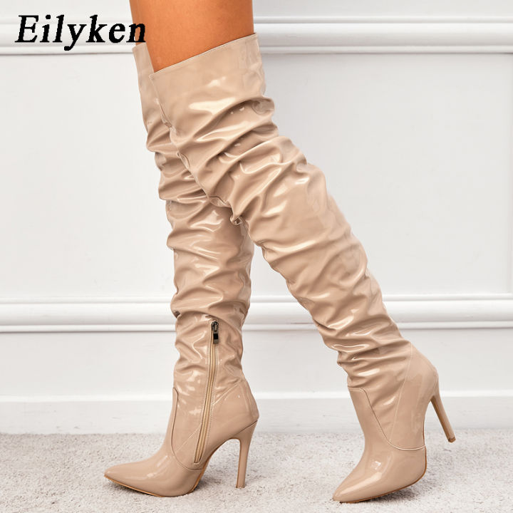 Eilyken%20Red%20Women%20Over%20The%20Knee%20Boots%20High%20Heels%20Patent%20Leather%20Solid%20Pointed%20Toe%20Stiletto%20Side%20Zipper%20Sapatos%20Femininos%20-%20Image%204