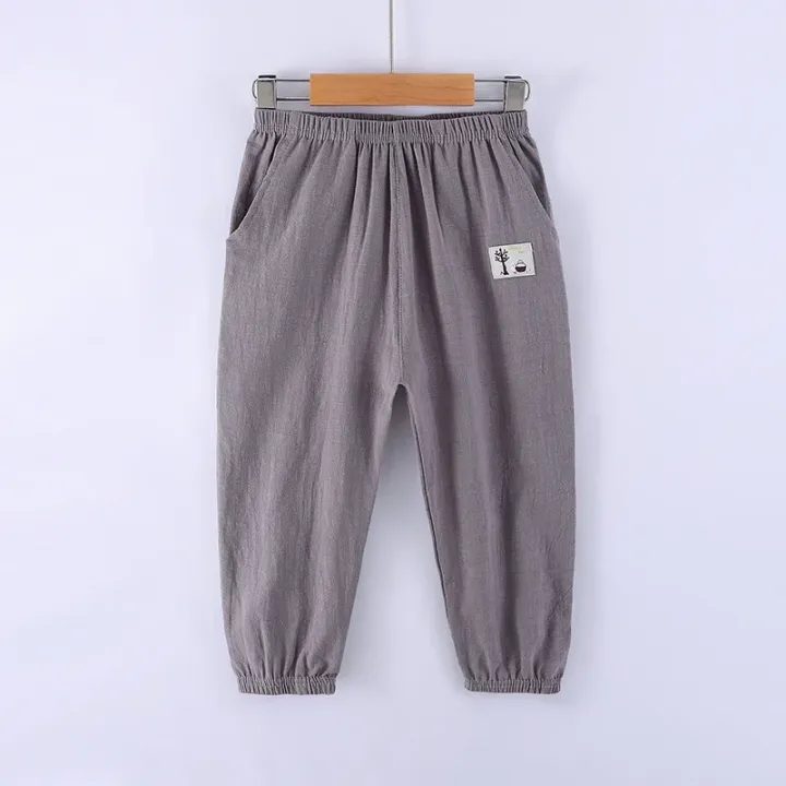 Children%20Trousers%20For%20Boys%20Girls%20Cotton%20Linen%20Elastic%20Waist%20Solid%20Color%20Summer%20Mosquito%20Pants%20Kids%20Clothing%20Long%20Pants%20100-160cm%20-%20Image%204