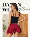 Europe and the United States new high-waist pleated half skirt Spice girl bag buttock senior feeling female short skirt. 