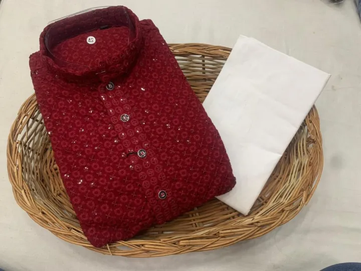 Embroidery%20Work%20Pure%20Cotton%20Kurta%20Pajama%20Set%20%7C%7C%20Kurtha%20Suruwal%20Set%20For%20Mens%20-%20Image%205