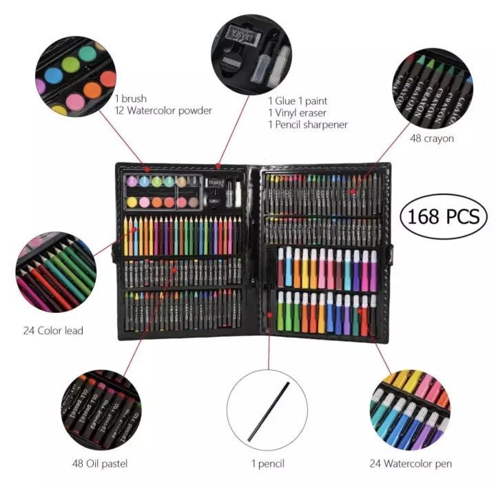 168%20Pcs%20Super%20Mega%20Art%20Set%20Coloring%20Set%20For%20Kids%20Deluxe%20Colored%20Pencil%20Kit%20for%20Artists%20-%20Image%203