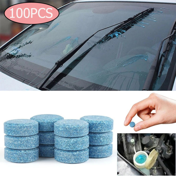 100Pcs Car Effervescent Tablets Solid Windshield Cleaner Windscreen Wiper Cleaning Window Glass Dust Washing Car Accessories