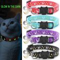 4 PCS Cute Glow Cat Collars Breakaway with Bell & Moons Stars,Kitten Collar for Girl Boy Cats Puppy, Cat Accessories. 