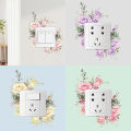 Rose Design Switch Sticker Waterproof Floral Switch Sticker Self-adhesive Wall Decal for Living Room Bedroom Kids Room Peel Stick Decoration Pvc Material Waterproof Switch Sticker. 