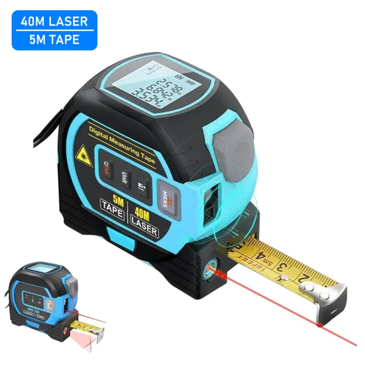 Laser Ranger Ruler 3IN1 Laser Tape Measure Meter Laser Rangefinder Meter With Digital ...